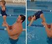Бебе од речиси една година плива и нурка како професионален ватерполист (видео)